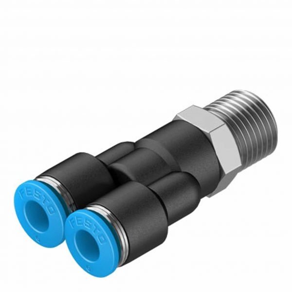 Festo QSY-1/4-6 Push-in Y-Fitting, R1/4 Male Thread, 6 mm Connection (153140)