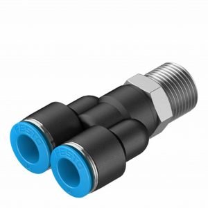 Festo QSY-3/8-10 Push-in Y-Fitting, R3/8 Male Thread, 10 mm Connection (153145)