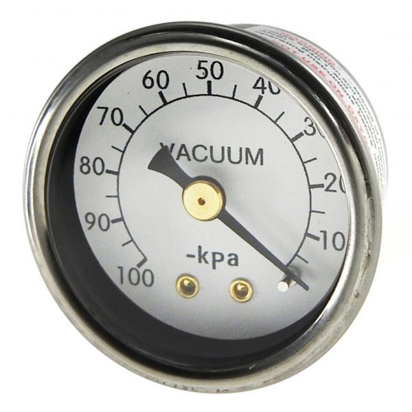 Ross Brown 40mm Vacuum Gauge, General Purpose Stainless Steel Case, -100-0 kPa, 1/8 BSPT R/E (1610601)