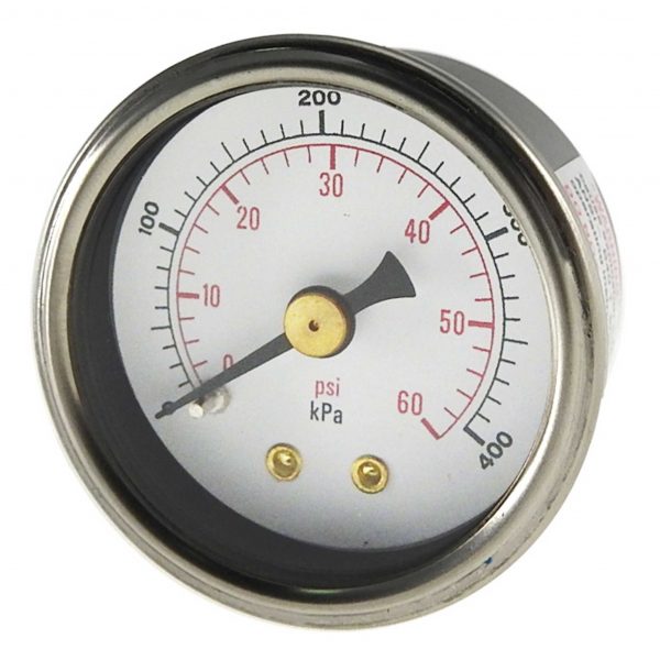 Festo 40mm Pressure Gauge, General Purpose Stainless Steel Case, 0-400 kPa, 1/8 BSPT R/E (1610650)