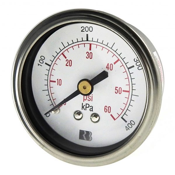 Ross Brown 50mm Pressure Gauge, General Purpose Stainless Steel Case, 0-250 kPa, 1/8 BSPT B/E (1612163)