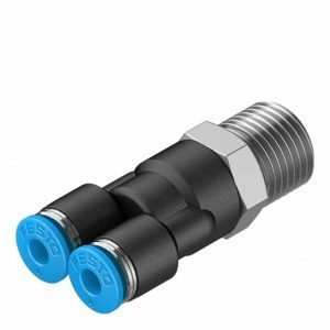 Festo QSY-1/4-4 Push-in Y-Fitting, R1/4 Male Thread, 4 mm Connection (190675)